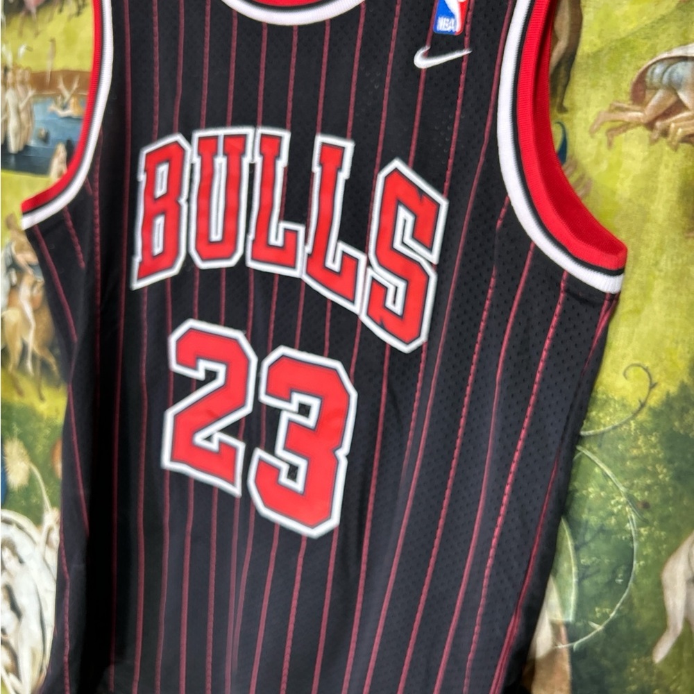 Nike Black and Red Bulls Jersey